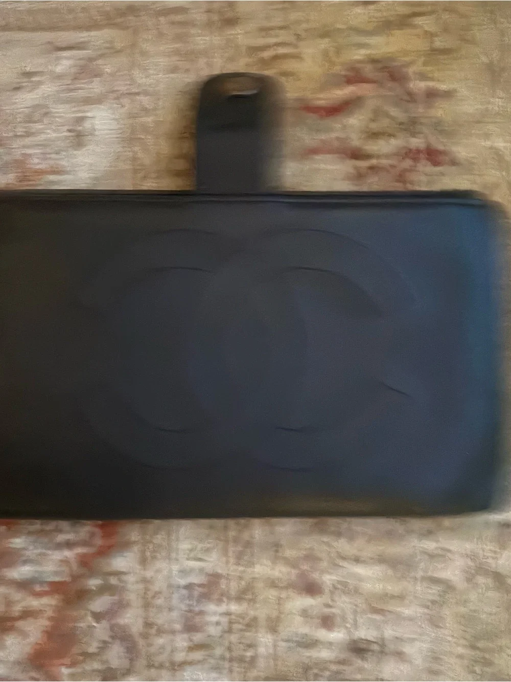 CHANEL Vintage CC Black Leather Wallet
